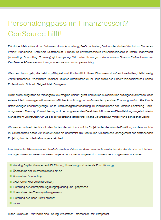 Personalengpass Interimsmanagement ConSource